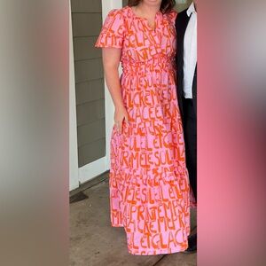 Maeve by Anthropologie The Somerset Maxi Dress in Pink Combo Size: L